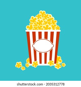 Popcorn box isolated. Sweetness snack vector illustration