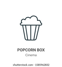 Popcorn box outline vector icon. Thin line black popcorn box icon, flat vector simple element illustration from editable cinema concept isolated on white background