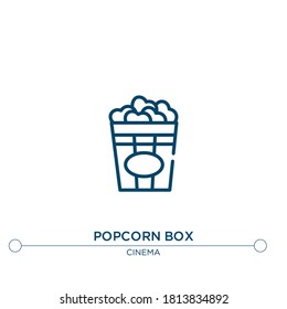 icono de vector de contorno de caja de palomitas. ilustración de elemento simple. icono de contorno de caja de popcorn a partir del concepto de cine editable. se puede usar para web y móvil
