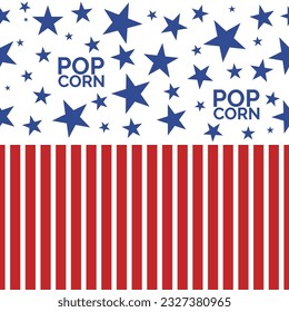 popcorn box pattern with stripes and stars