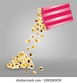 Popcorn box. Ready to apply to your design. Vector illustration.