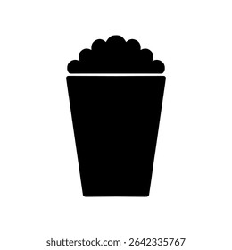 Popcorn box silhouette vector flat illustration design.