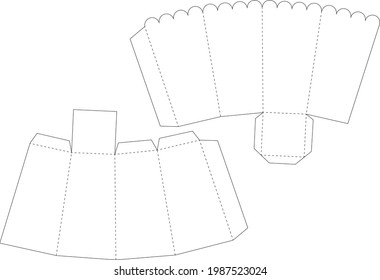 Popcorn Box Template Line Basis Set Stock Vector (Royalty Free ...