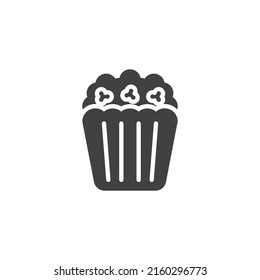 Popcorn box vector icon. filled flat sign for mobile concept and web design. Pop corn glyph icon. Symbol, logo illustration. Vector graphics