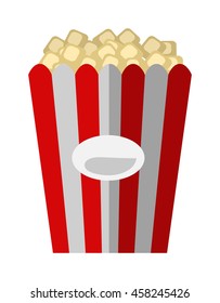 Popcorn box vector icon isolated flat style