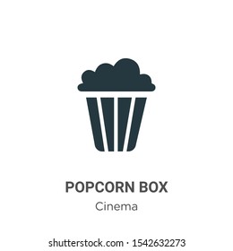 Popcorn box vector icon on white background. Flat vector popcorn box icon symbol sign from modern cinema collection for mobile concept and web apps design.