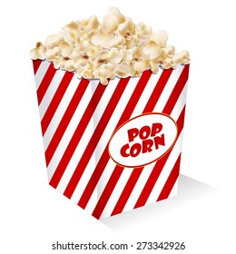 Popcorn Box. Vector illustration. Template Ready For Your Design.