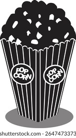 Silueta de Vector de caja de palomitas de maíz. perfecto para contenido relacionado con la película.