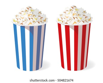 Popcorn boxes. Vector Popcorn isolated on white background.. 