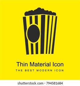 Popcorn bright yellow material minimal icon or logo design