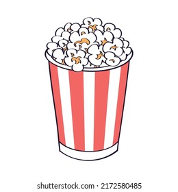 Popcorn Bucket Box Isolated Cartoon Vector Illustration