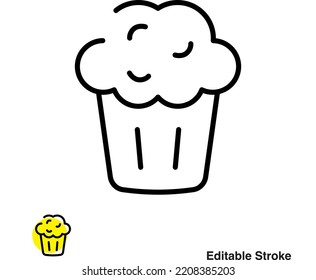 Popcorn Bucket Box Vector Line Icon Eps