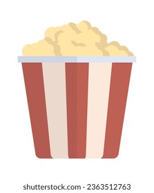 popcorn bucket. cinema movie house salty popcorn package container. vector cartoon illustration.