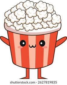 Popcorn bucket, clipart, illustration, for backgrounds textures, designers, cute mascot