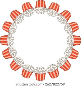 Balde pipoca, clipart, ilustração, para texturas de fundos, designers, círculo, quadro
