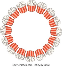 Balde pipoca, clipart, ilustração, para texturas de fundos, designers, círculo, quadro