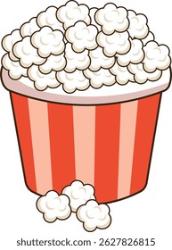 Popcorn bucket, clipart, illustration, for backgrounds textures, designers