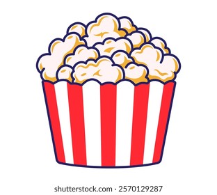 popcorn bucket delicious snack buttery illustration isolated on white