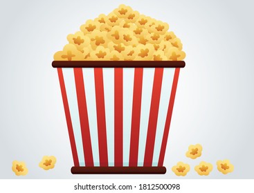 Popcorn in the bucket, good ad concept for leisure holiday concept, good for magazine cover page, entertainment news illustration, good for children education book app etc  
