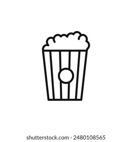 Popcorn Bucket Icon Ideal for Entertainment Apps