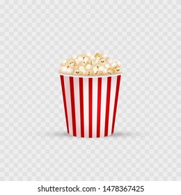 Popcorn. Bucket of popcorn icon. Isolated. Vector