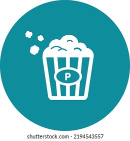 Popcorn Bucket Icon Logo On Background 