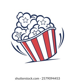 Popcorn Bucket Icon Vector Illustration Design