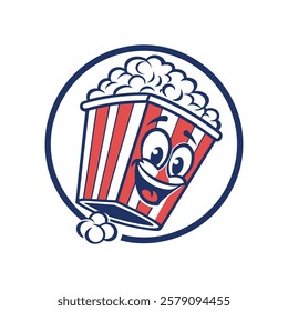 Popcorn Bucket Icon Vector Illustration Design