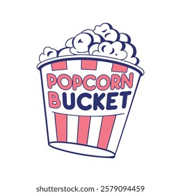 Popcorn Bucket Icon Vector Illustration Design