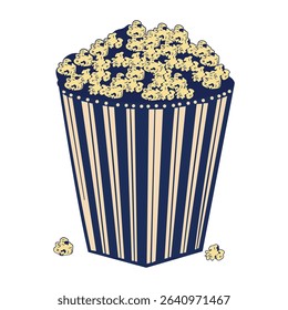 Popcorn bucket icon in vintage style
