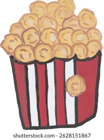 Popcorn bucket illustration watercolour art