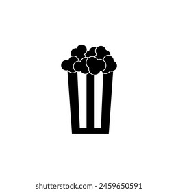 Popcorn Bucket, Pop Corn Box flat vector icon. Simple solid symbol isolated on white background. Popcorn Bucket, Pop Corn Box sign design template for web and mobile UI element