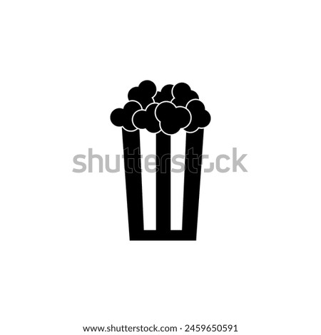Popcorn Bucket, Pop Corn Box flat vector icon. Simple solid symbol isolated on white background. Popcorn Bucket, Pop Corn Box sign design template for web and mobile UI element
