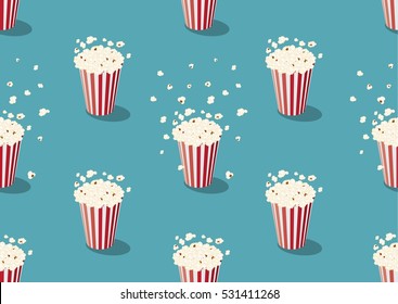 Popcorn Bucket Seamless Pattern