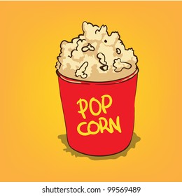 Popcorn in a bucket vector illustration