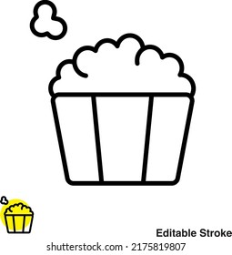 Popcorn Bucket Vector Line Icon