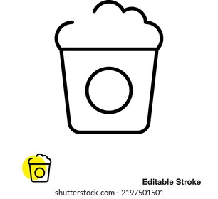 Popcorn Bucket Vector Line Icon