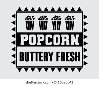 Popcorn buttery fresh 2 t-shirt design svg