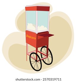 Popcorn cart carnival store and fun festival popcorn cart. Popcorn cartoon cart