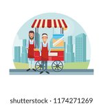 Popcorn cart at city