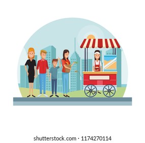 Popcorn cart at city