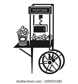 Popcorn cart icon. Simple illustration of popcorn cart vector icon for web design isolated on white background