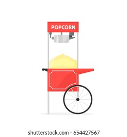 Popcorn Cart Icon. Vending Machine Clipart Isolated On White Background