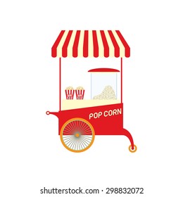 popcorn cart vector illustration