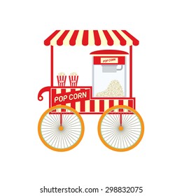 popcorn cart vector illustration