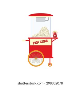 Popcorn Cart Vector Illustration