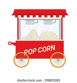 Popcorn Cart Vector Illustration