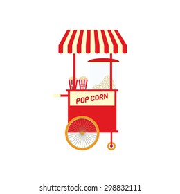 Popcorn Cart Vector Illustration