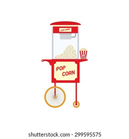 popcorn cart vector illustration