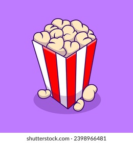 Popcorn Cartoon Vector Icons Illustration. Flat Cartoon Concept. Suitable for any creative project.